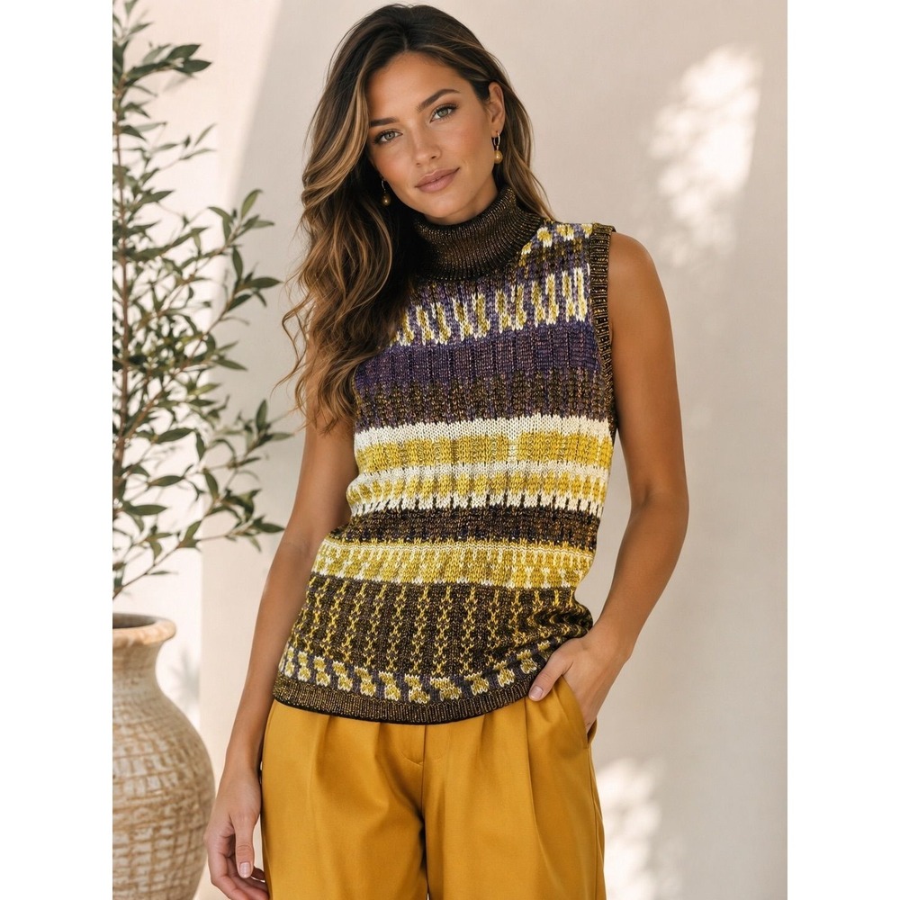 #240 Per Se 100% Silk Sleeveless Sweater Top (MSRP: $295) Size Medium